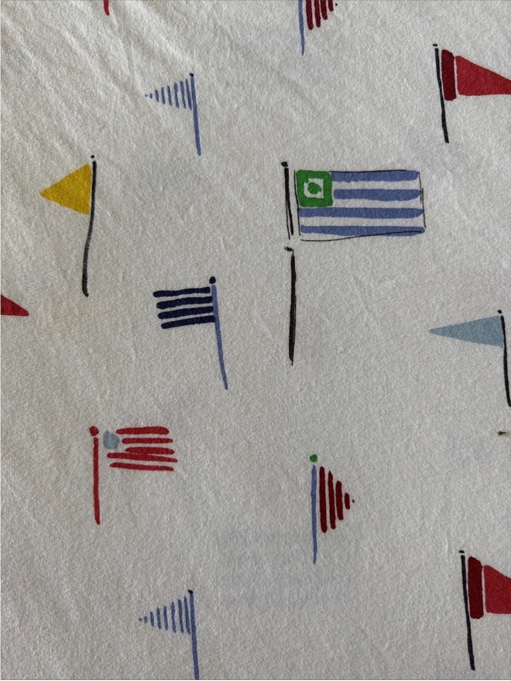 Garnet Hill 100% Cotton Duvet White Nautical Flag Print Double/Queen VTG